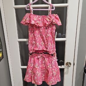 Joie Pink Floral Kids Casual Two Piece Dress Set